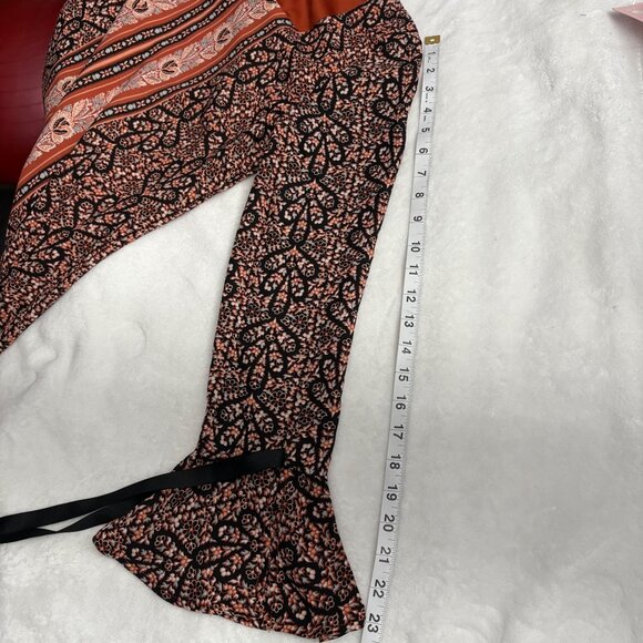 Charlotte Russe Boho Print Long Sleeve Mini Dress With Tie Details Womans Size S - Picture 12 of 13